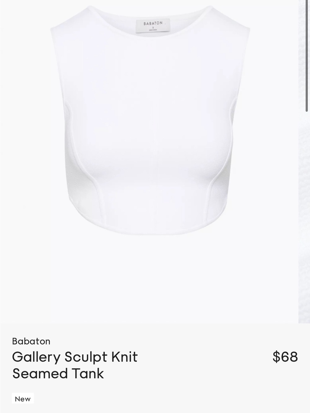 Babaton White Gallery Sculpt Knit Tank